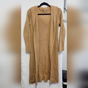J. Crew Tan Ribbed Long Cardigan